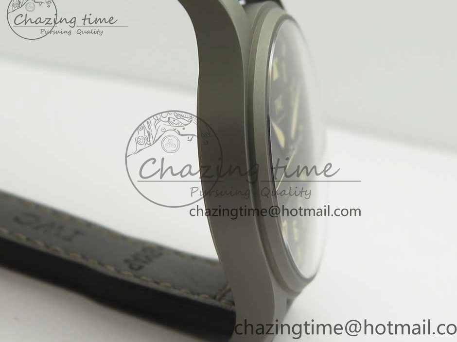 MIROTIME 0328 SmartChoice Mark XVIII IW327006 Titanium M+F 1:1 Best Edition Black Dial on Brown Leather Strap A 7145